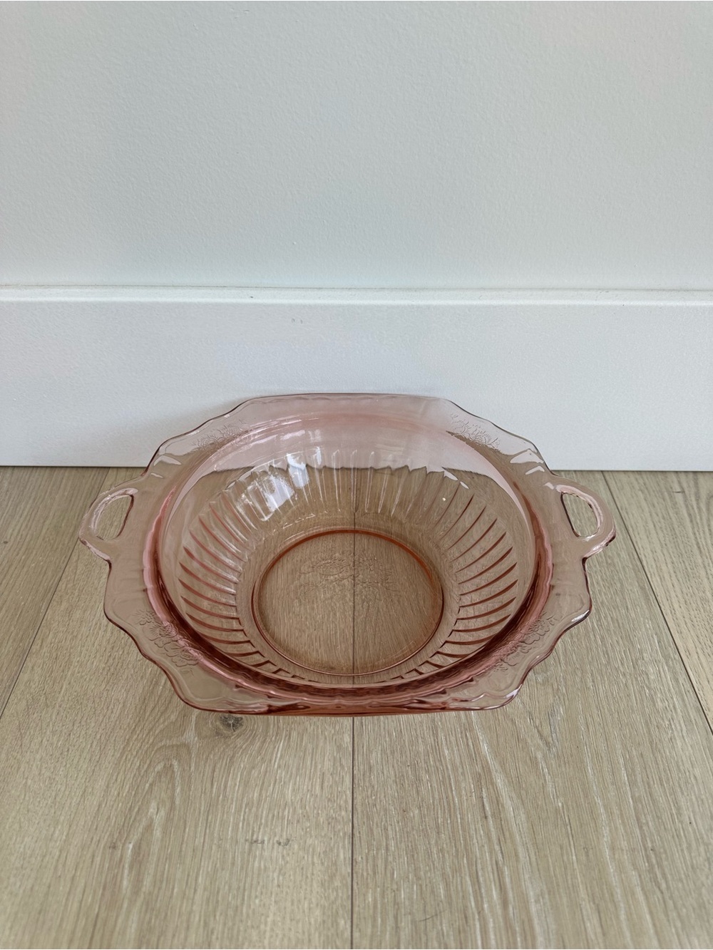 Vintage Anchor Hocking Mayfair Pink Depression Glass Vegetable Bowl – 1930s